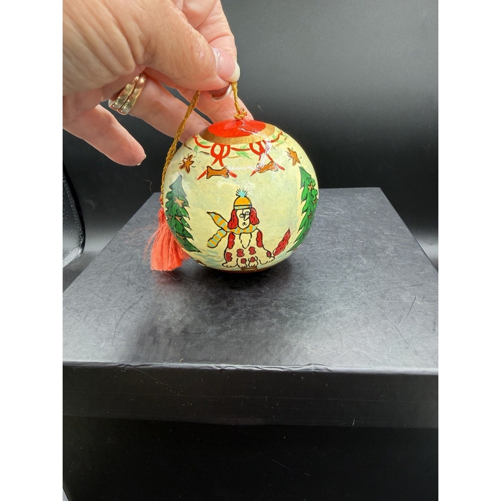 🎄🎨 Hand Painted Lacquered Paper Mache Christmas Ornaments 🎨🎄